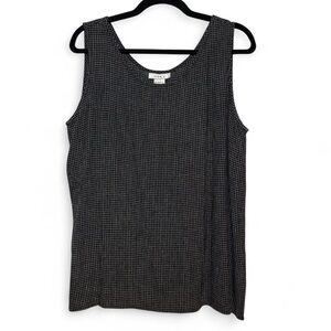 Vintage Lise J. Black/White Checkered Sleeveless Tank Top